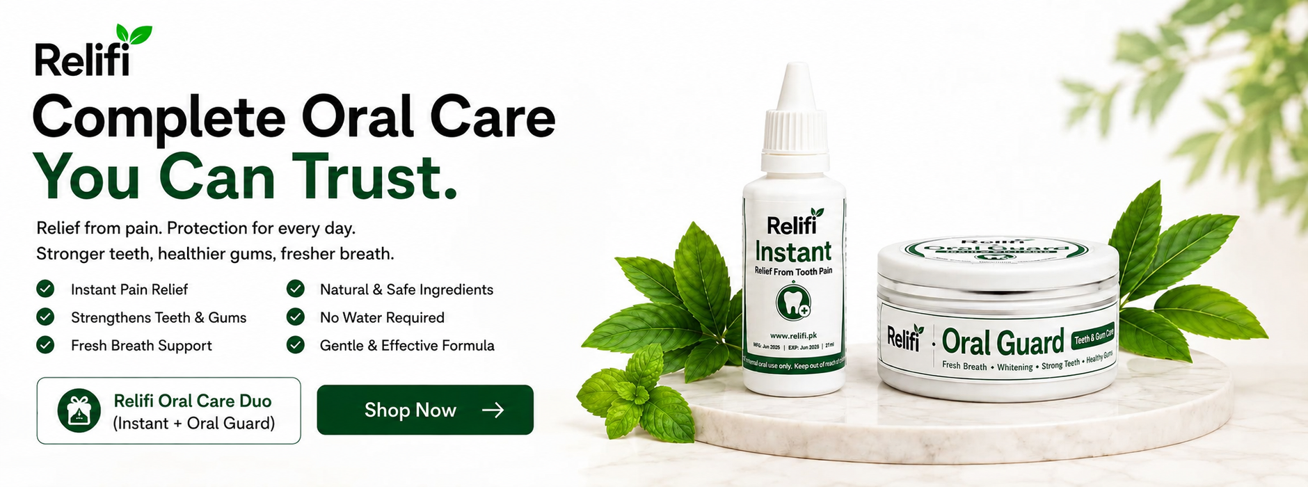 Relifi Oral Care Banner
